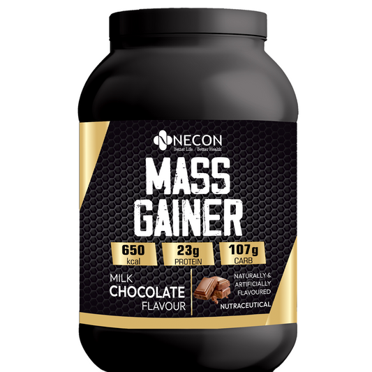 Necon Mass High Protein High Calorie Weight Gainer Powder Flavor Milk Chocolate  -1 kg with Vitamins and Minerals, Vegetarian