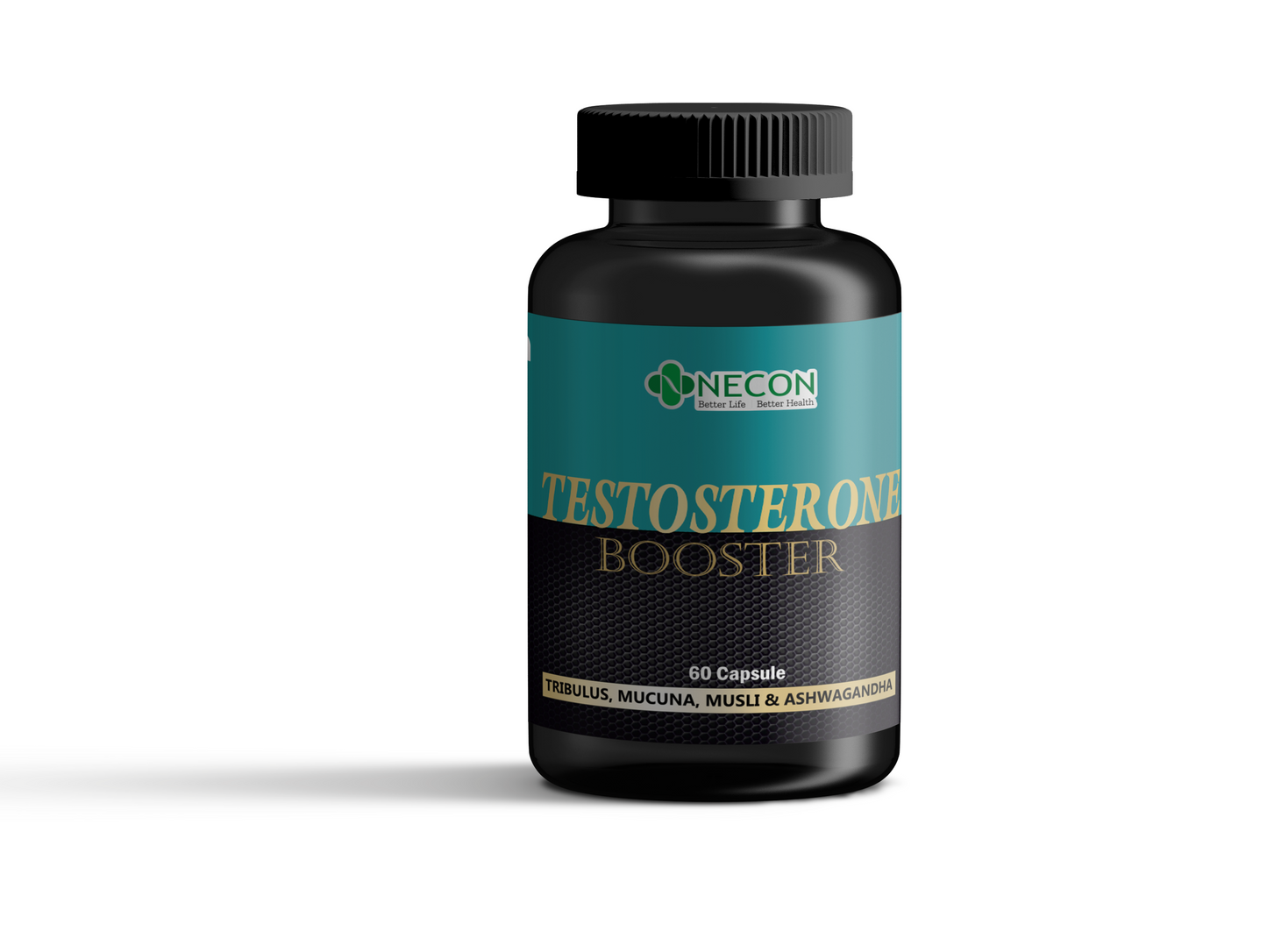 Necon Testosterone Booster for Men, with Gokshura Fruit Extract, Ashwagandha, Safed Musli & Ginseng, for Energy, Stamina, & Strength