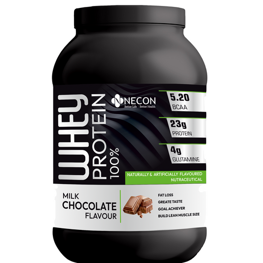 Necon Whey Protein Powder Flovour Milk Chocolate, 23g Protein, 5.20g BCAA, 4g, Glutamine 0.99 kg.