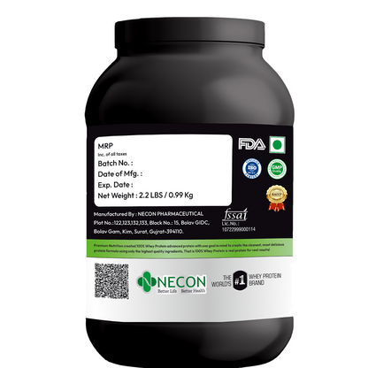 Necon Whey Protein Powder Flovour American Ice-Cream, 23g Protein, 5.20g BCAA, 4g, Glutamine 0.99 kg.